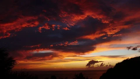 Marvelous Sunset in Madeira Stock Footage 76005208