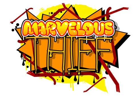 Marvelous Thief. Graffiti tag. Abstract modern street art decoration perfor.. Stock Illustration