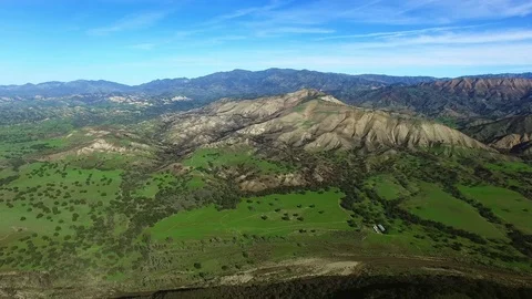 Marvelous view of meadow and mountains from above Stock Footage 80958872