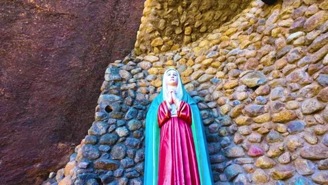 Mary Statue - Backwards Shot Video stock 263322420