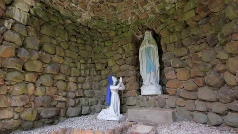Mary Statue Dolly Out Stock Footage 77631312