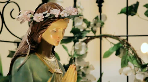 Mary Statue Stock Footage 26828292