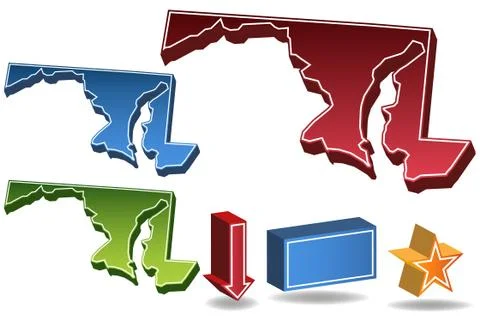 Maryland 3d Stock Illustration
