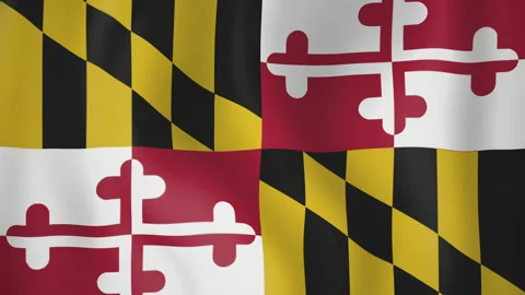 Maryland animated flag. Seamless loop. 4K Video stock 145388104