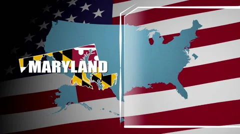 Maryland Countered Flag and Information Panel Stock Footage 66774077
