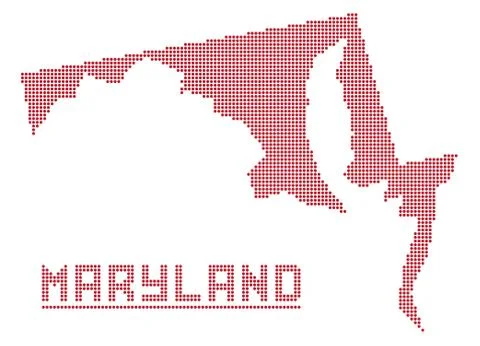 Maryland Dot Map Stock Illustration