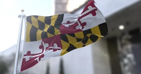 Maryland flag waving-seamless-loop-4k-60fps Stock Footage 345058405