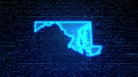 Maryland Map Digital Technology Opener Stock Footage 335475746