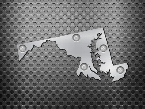 Maryland metal map Stock Illustration