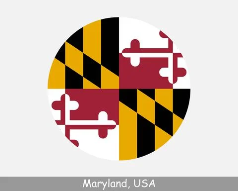 Maryland Round Flag Stock Illustration