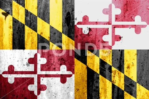 Maryland State Flag Grunge Stock Photos