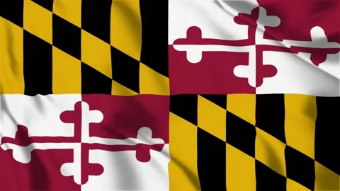 Maryland State Flag Loop 4K Видео 243874566