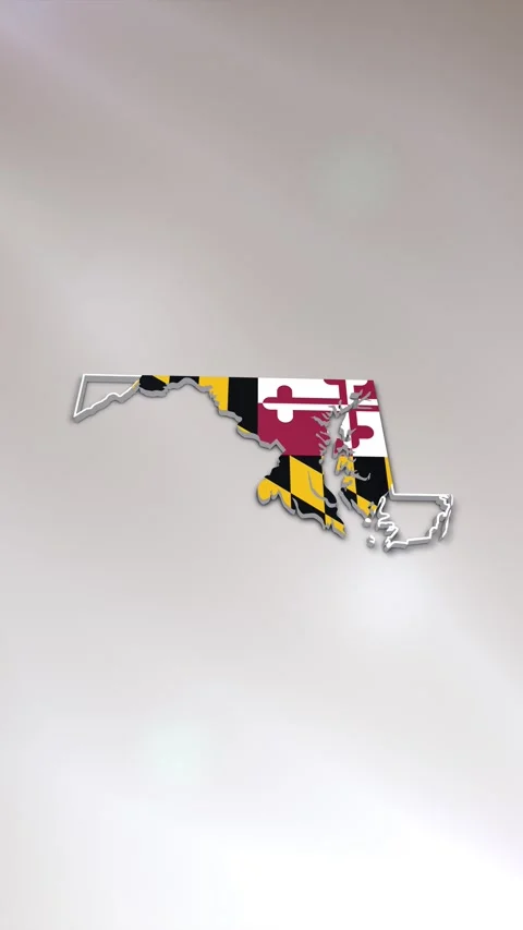 Maryland State Flag on Map Stock Footage 278265973
