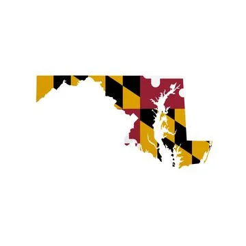 Maryland State Flag Map Stock Illustration