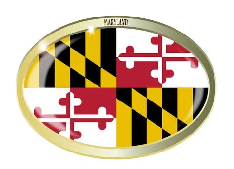 Maryland State Flag Oval Button Stock Illustration
