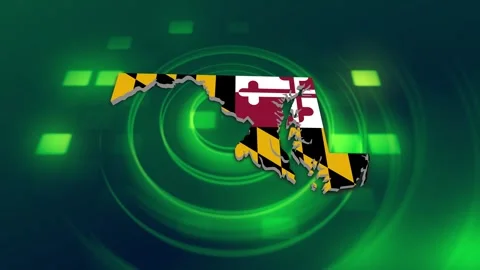 Maryland State Map and Flag Background Vídeos de archivo 344648118