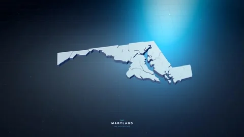 Maryland USA state map with glowing tech digital network style Stock Footage 340613981