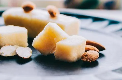 Marzipan On Plate Stock Photos