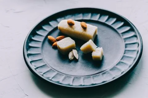 Marzipan On Plate Stock Photos