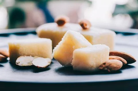 Marzipan On Plate Stock Photos