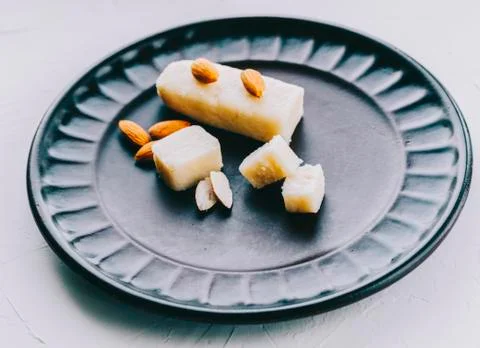 Marzipan On Plate Stock Photos