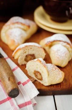 Marzipan Yeast Rolls Stock Photos
