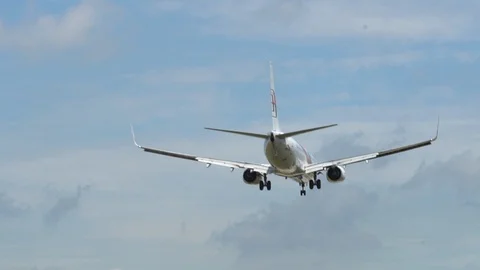 MAS Flight Landing Stock Footage