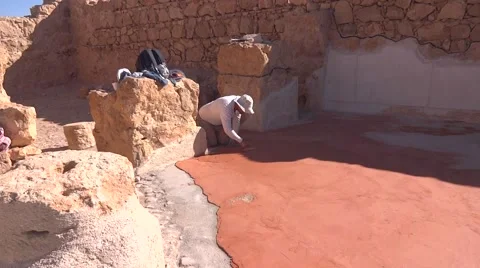 Masada  archaeological work Stock Footage 60994216