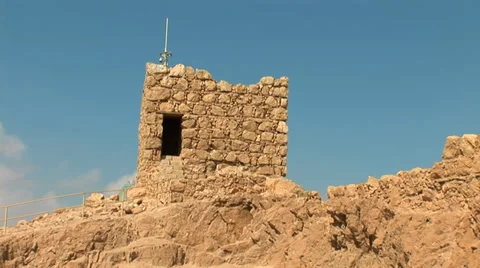 MASADA broken tower Stock Footage 32496248