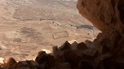 Masada hole view r Stock Footage 12049800
