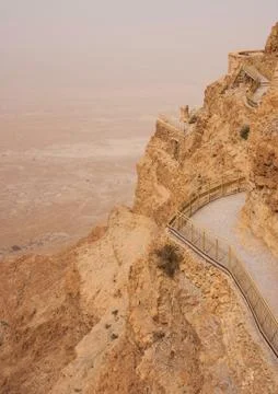 Masada mountain in the haze Foto stock