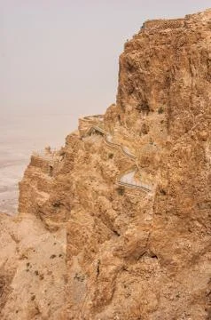 Masada mountain in the haze Foto stock