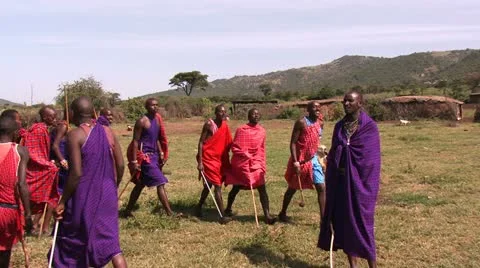 Masai dance Stock Footage 22238874