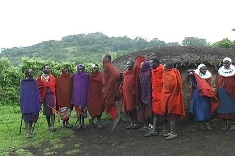 Masai Dancing Stock Footage 698565