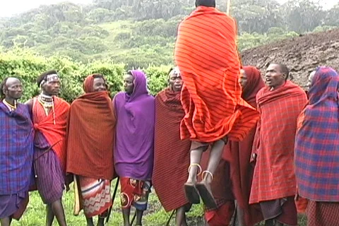 Masai Dancing Stock Footage 698935