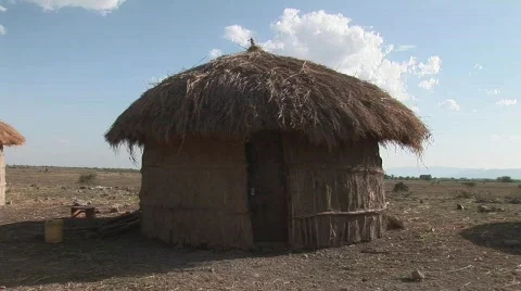 Masai house Stock Footage 499838