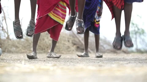 Masai jumping Stock Footage 86705054