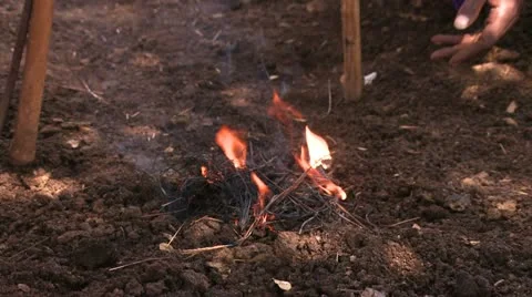 Masai make fire 4 Stock-Footage 22240643