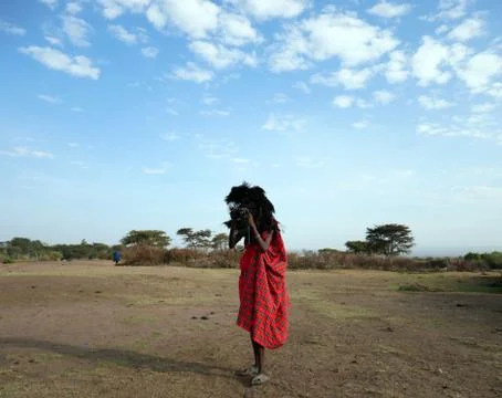 Masai man with Camera Stock Photos