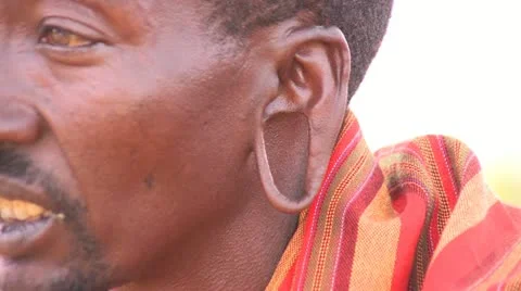 Masai man - ear Stock Footage 22242171