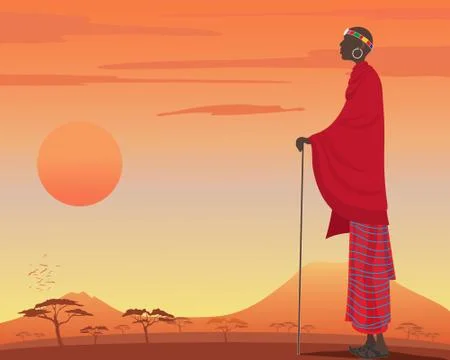 Masai man Stock Illustration