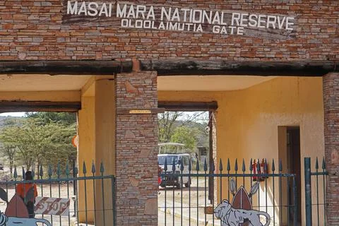 Masai Mara gate Stock Photos