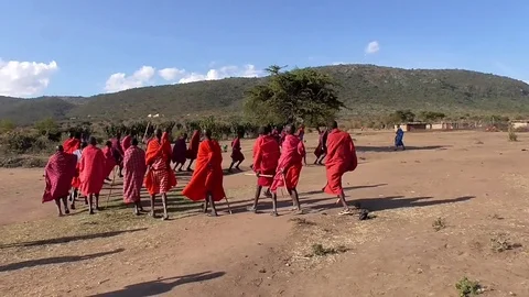 Masai tribe in kenya Stock Footage 83240189