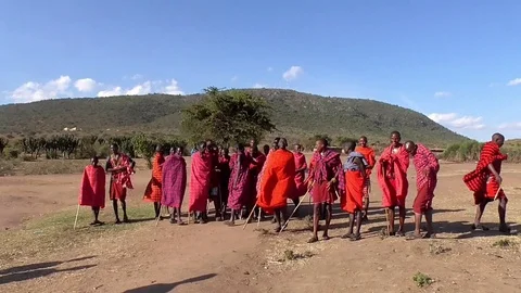 Masai tribe in kenya Stock Footage 83242077