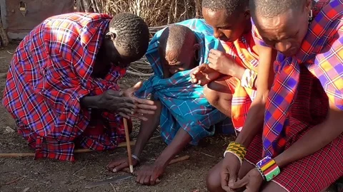 Masai tribe in kenya Stock Footage 83242484