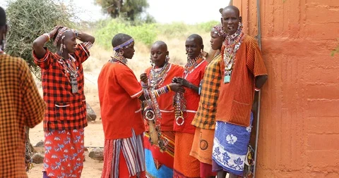 Masai Tribes In Kenya Stock Footage 107675224
