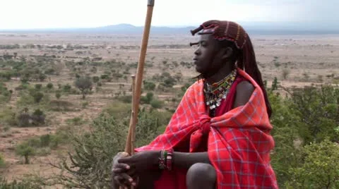 Masai Warrior Stock Footage 24655845