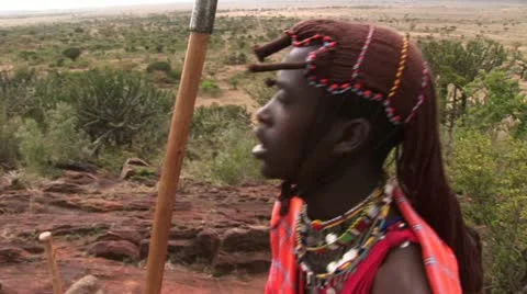 Masai Warrior Video stock 24655931