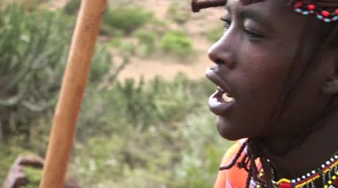 Masai Warrior Stock Footage 24655944