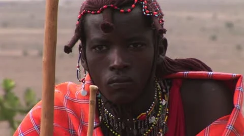 Masai Warrior Stock Footage 24655949